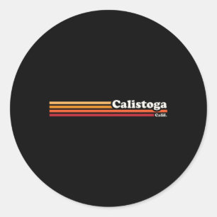 1980S Style Calistoga California Classic Round Sticker