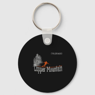 1980s Style Copper Mountain Colorado Vintage Skiin Key Ring