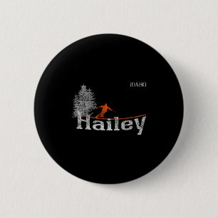 1980s Style Hailey Idaho Vintage Skiing 6 Cm Round Badge