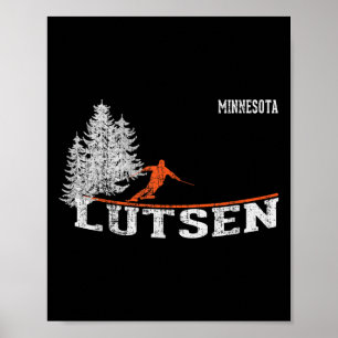 1980s Style Lutsen Mn Vintage Skiing  Poster