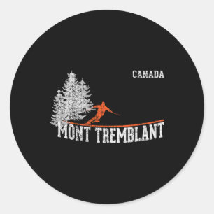 1980s Style Mont Tremblant Can. Vintage Skiing Classic Round Sticker