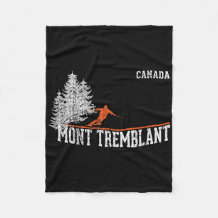 1980s Style Mont Tremblant Can. Vintage Skiing  Fleece Blanket