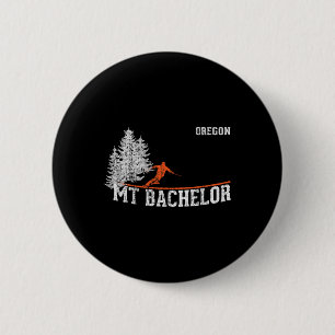 1980s Style Mt Chelor Or Vintage Skiing 6 Cm Round Badge