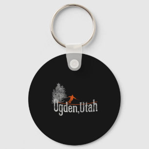 1980s Style Ogden Utah Vintage Skiing Key Ring