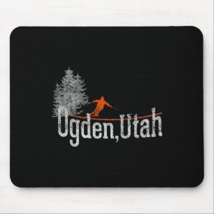 1980s Style Ogden Utah Vintage Skiing Mouse Mat