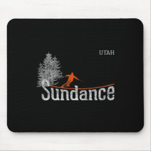 1980s Style Sundance Utah Vintage Skiing  Mouse Mat