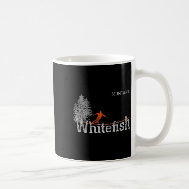 1980s Style Whitefish Montana Vintage Skiing  Coffee Mug (Right)