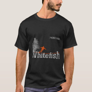 1980s Style Whitefish Montana Vintage Skiing T-Shirt