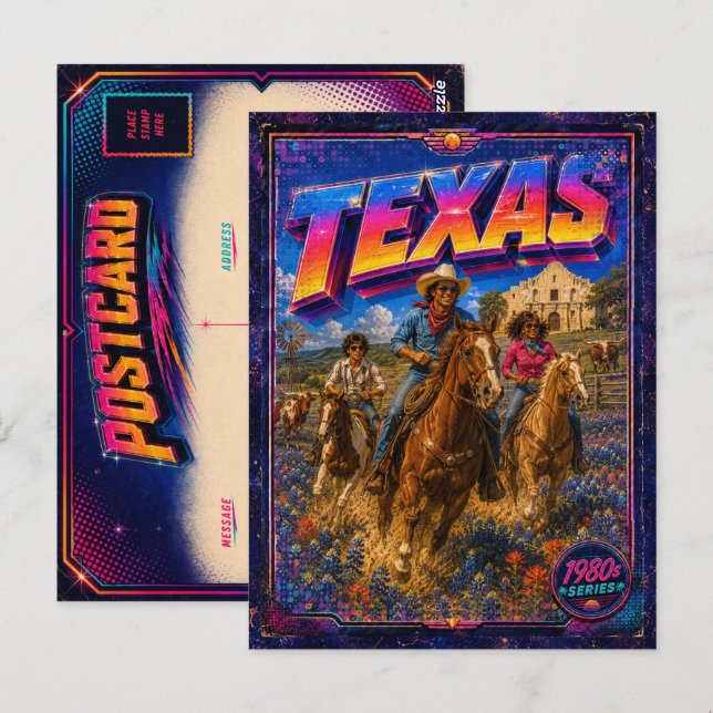 1980s Texas Postcard 80s Retro (Front/Back)