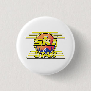1980s Utah Ski logo 3 Cm Round Badge