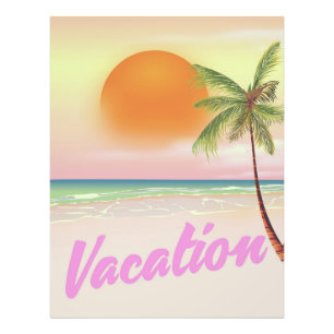 1980s vintage Vacation beach poster