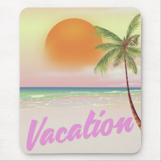 1980s vintage Vacation beach poster Mouse Mat