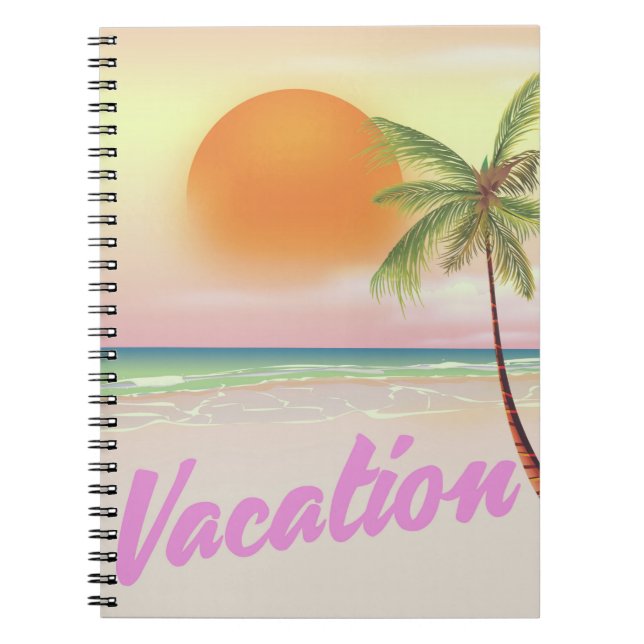 1980s vintage Vacation beach poster Notebook (Front)