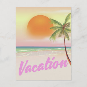 1980s vintage Vacation beach poster Postcard