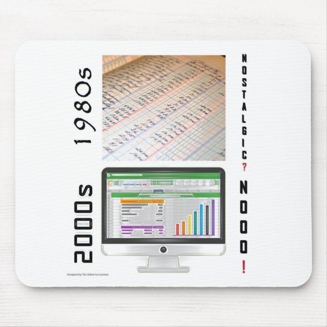 "1980s vs 2000s Accounting" Mouse Pad (Front)