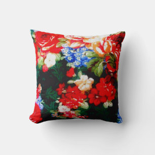 1980's Winter Floral Cushion