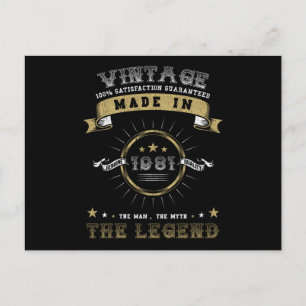 1981 Born Birthday Vintage Postcard