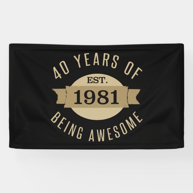 1981 Funny 40th Birthday Awesome Banner (Horizontal)