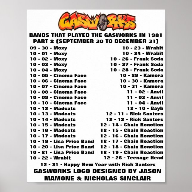 1981 - GASWORKS - (PART - 2) POSTER (Front)