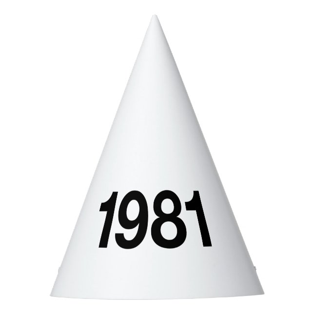 1981 Hashtag 44 Birthday Anniversary Party Hat (Front)