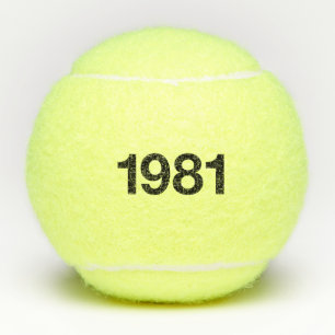 1981 Hashtag 44 Birthday Anniversary Tennis Balls
