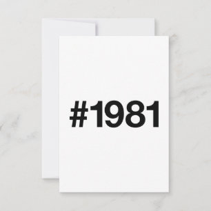 1981 Hashtag 44 Birthday Anniversary Thank You Card