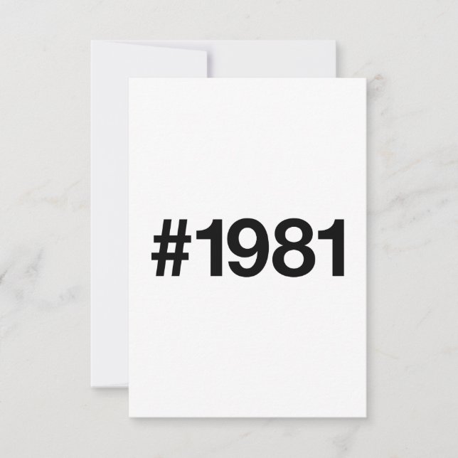 1981 Hashtag 44 Birthday Anniversary Thank You Card (Front)