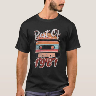 1981 Novelty Retro Aesthetic 41 Year Old Birth Bor T-Shirt