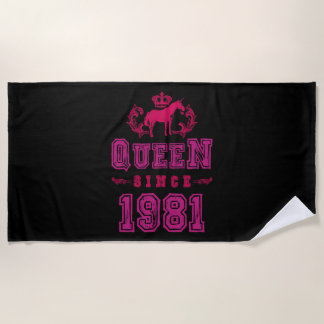 1981 Queen Unicorn Beach Towel