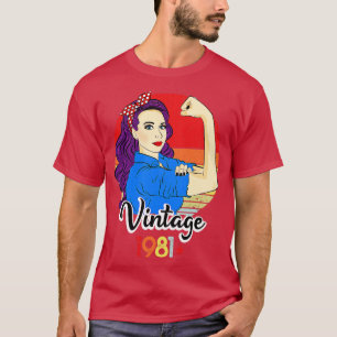 1981 Vintage 40th Birthday 40 Year Old Bday Born I T-Shirt
