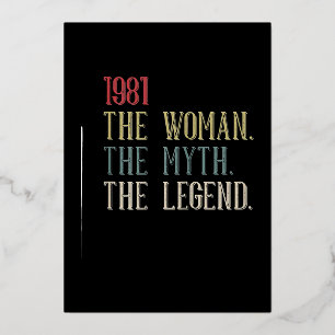 1981 Woman Myth Legend Retro Foil Holiday Card