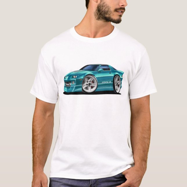 1982-92 Camaro Teal Car T-Shirt (Front)