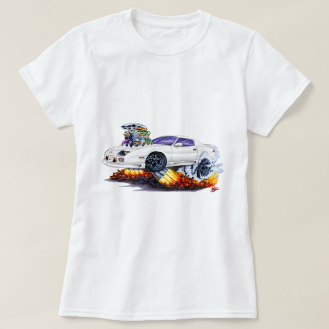 1982-92 Camaro White Car T-Shirt (Design Front)
