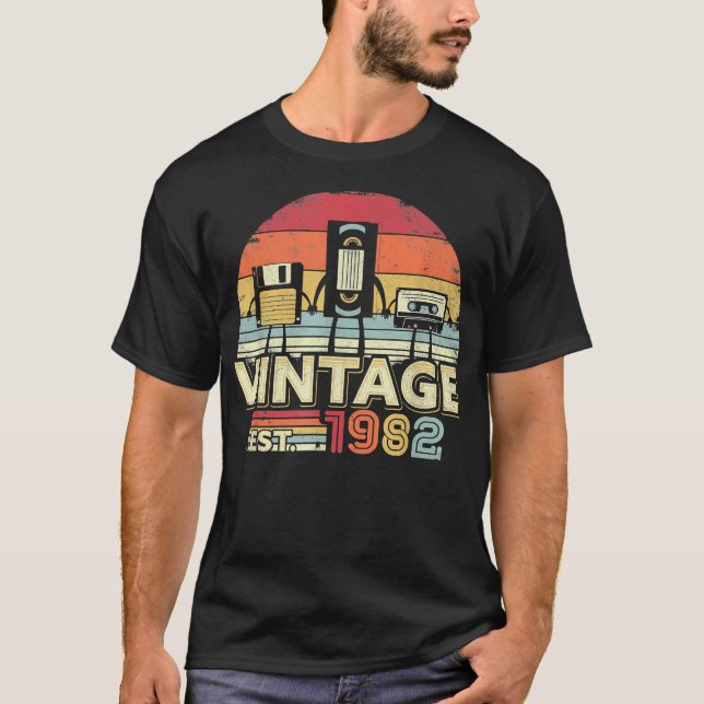 1982   birthday ,  music, tech humour  T-Shirt (Front)