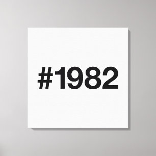 1982 Hashtag 43 Birthday Anniversary Canvas Print