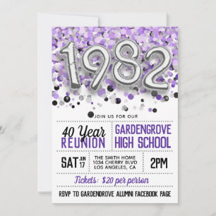 1982 High School College Reunion Invitation