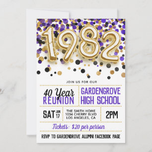 1982 High School College Reunion Invitation