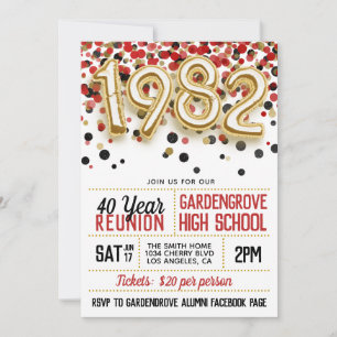 1982 High School College Reunion Invitation
