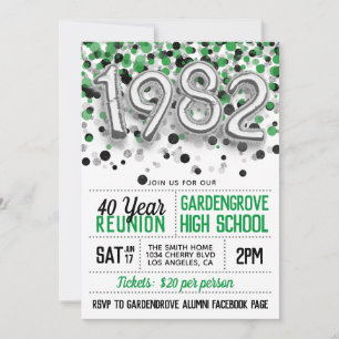 1982 High School College Reunion Invitation