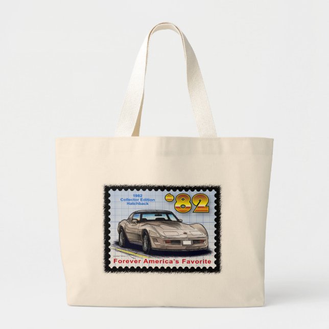 1982 Special Edition Corvette Large Tote Bag (Front)