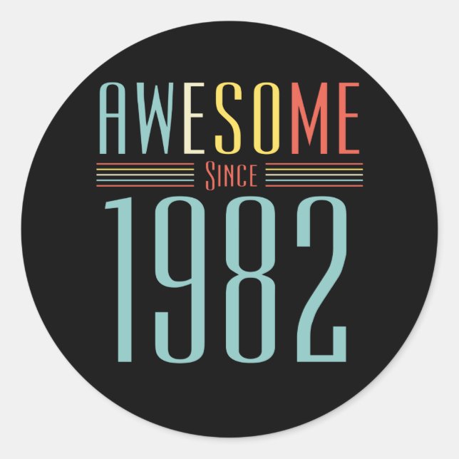 1982 Vintage Birthday Classic Round Sticker (Front)