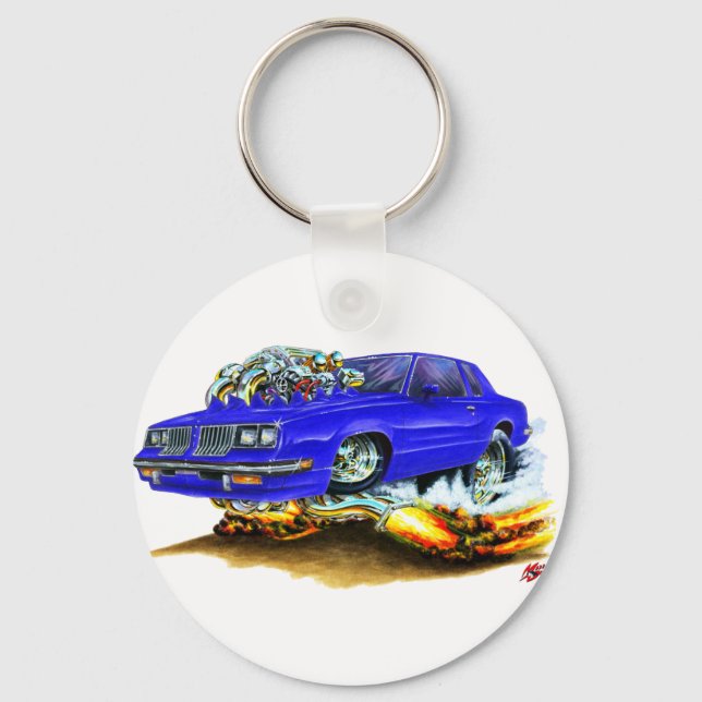 1983-88 Cutlass Blue Car Key Ring (Front)