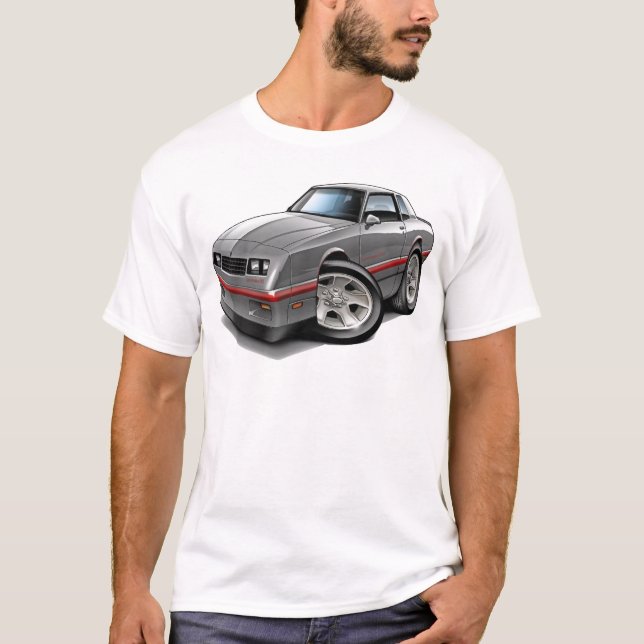 1983-88 Monte Carlo Grey-Red Car T-Shirt (Front)