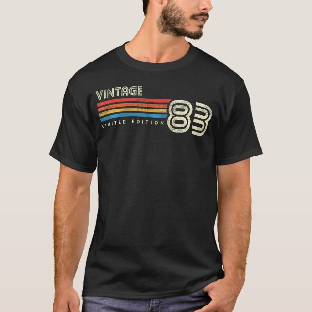1983 Chest Stripe 40 Birthday T-Shirt (Front)