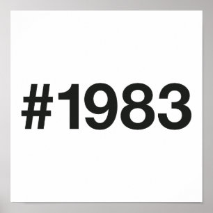1983 Hashtag 42 Birthday Anniversary Poster