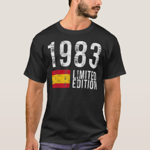 1983 Spain with Flag Birthday T-Shirt