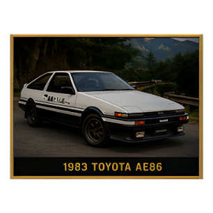 1983 Toyota AE86 Classic Japanese Sports Car Vinta Poster