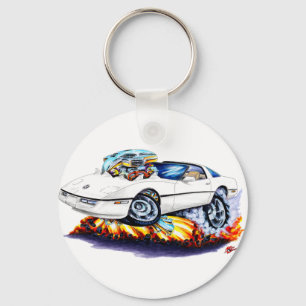 1984-93 Corvette White Car Key Ring