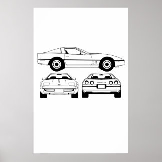 1984  Chevrolet Corvette schematic Poster