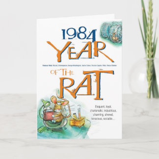 1984 Chinese Zodiac Rat Funny Birthday Card